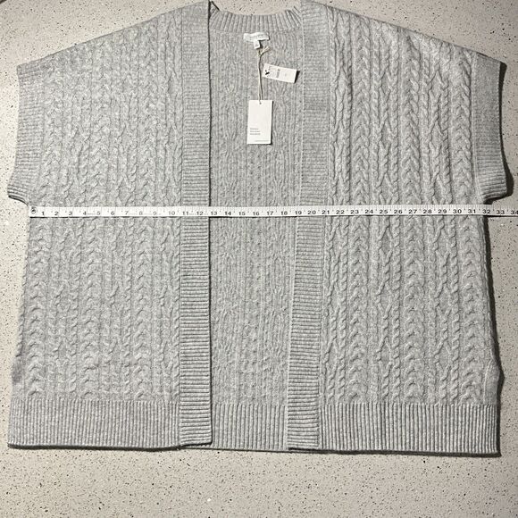 100% Cashmere Well With Cardigan Gray Open Front Oversized M - Picture 5 of 16